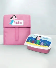 Essmak Personalized Foldable Lunch Bag Set Little Mermaid - Pink