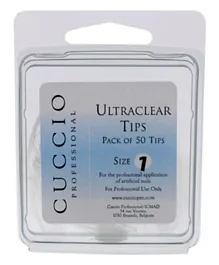 Cuccio Pro Ultraclear Tips Size 1 - 50 Pieces