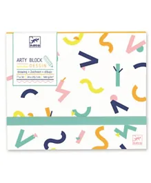 Djeco Arty Block  Drawing Paper Pack of 30 - Multicolour