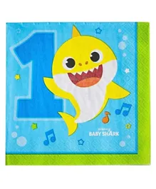 Party Centre Baby Shark 1st Birthday Lunch Tissues -Pack of 16