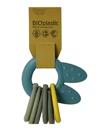 Dantoy Bioplastic Tiny Teether Ring Chain Rabbit - Blue