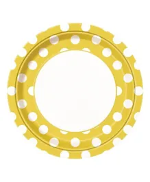 Unique Yellow Polka Dot Plates Pack of 8 - 9 Inches