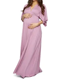 Mums & Bumps Rachel Pally Violeta Long Maternity Caftan Dress - Purple