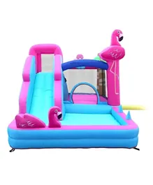 Myts Swan Inflatable Mega Bouncer With Slide - Multicolor