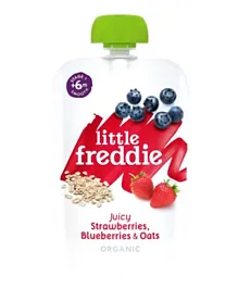 Little Freddie Organic Juicy Strawberries, Blueberries & Oats Puree - 100g