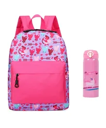 حقيبة المدرسة وزجاجة الماء ستار بيبيز باللون الوردي 400 مل - 16 بوصة