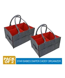 Star Babies Diaper Caddy Organizer Pack of 2 - Red