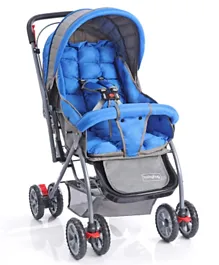 Babyhug Cosy Cosmo Stroller With Reversible Handle and Back Pocket - Royal Blue
