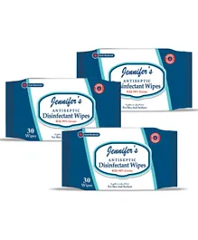 Jennifer's Pack of 3 Antiseptic Disinfectant Wipes - 90 Wipes