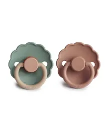FRIGG Daisy Latex Baby Pacifier 2-Pack Rose Gold/Willow - Size 2