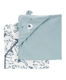 Carter's Hooded Baby Towels Blue - 2 Pieces