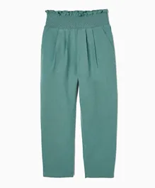 Zippy Solid Paperbag Trousers - Aqua Green