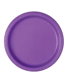 Unique Neon Purple Round Plate Pack of 20 -7 Inches
