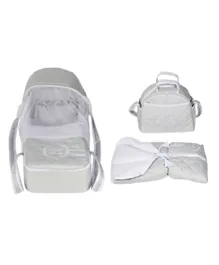 Little Angel Baby Carry Cot With Sleeping & Diaper Bag - Grey