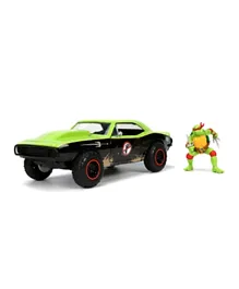 Jada Teenage Mutant Ninja Turtles 1:24 1967 Chevy Camaro Die Cast Car &  Raphael Figure