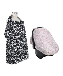 Bebe au Lait Premium Cotton Print Nursing Cover + Sakura Get A Muslin Car Seat Cover Free