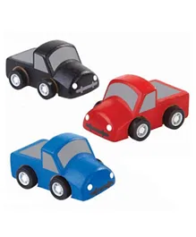 Plan Toys 3 Wooden Mini Trucks - Multicolour