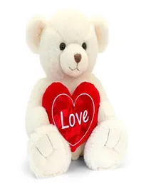 Keel Toys Cream Snuggles Bear with Heart - 30cm