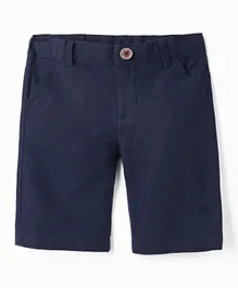 Zippy Cotton Solid Chino Shorts - Dark Blue