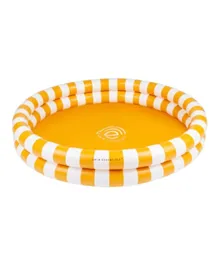 Swim Essentials Stripes Dual Ring Inflatable Pool - Yellow & White