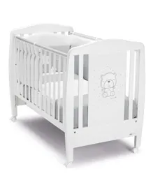 Cam Coord White Cot - Teddy Bear