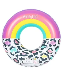 AirMyFun Rainbow Leopard Swim Ring - Multicolour