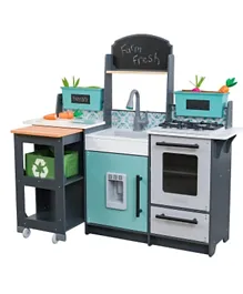 KidKraft Garden Gourmet Play Kitchen with EZ Kraft Assembly - Multicolour