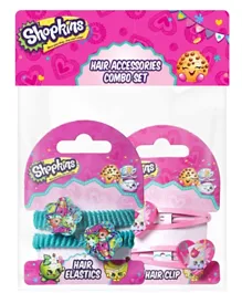 Shopkins Hair Clip and Pony Band Combo - Blue  and Pink