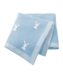 Star Babies Baby Cotton Knitted Blanket - Blue