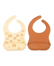 A Little Lovely Company Rainbows Silicone Bib - Pack of 2
