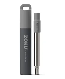 Zoku Two Tone Pocket Straw Set Grey - 3 Pieces