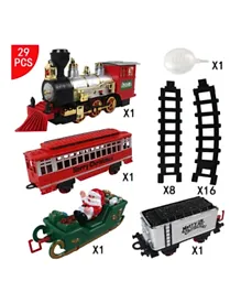 HYP Christmas Train Track Set With Steam, Light & Music - 29 Piece