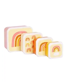 A Little Lovely Company Lunch and Snack Box Set Rainbows - Pack of 4