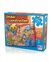 KS Games Jumbo Puzzle Under Construction - 12 Pieces
