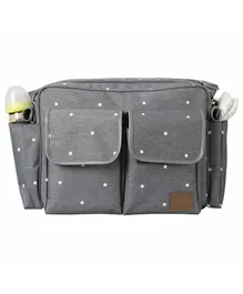 حقيبة حمل بطبعات النجوم مع أحزمة لعربة الأطفال من رايكو - لون رمادي