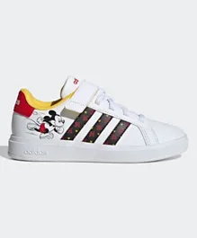 Adidas x Disney Grand Court Mickey Hook-and-Loop Shoes - Cloud White/Core Black/Better Scarlet