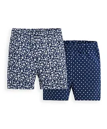 JoJo Maman Bebe 2 Pack Floral Shorts - Navy