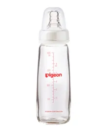 Pigeon Glass Feeding Bottle K-6 Transparent Cap - 200mL