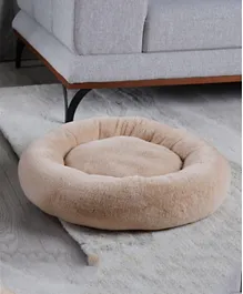PAN Home Donut Faux Fur Pet Bed  Round Brown - 60cm