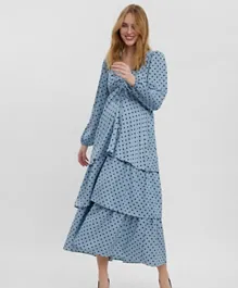 Mamalicious Maxi Maternity Dress - Placid Blue