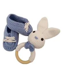 Pikkaboo HeavenlyHugs Miss Rabbit Crochet Teether and Booties