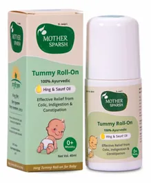 Mother Sparsh Tummy Roll-On for Baby Colic Relief & Digestion 100% Ayurvedic Hing & Saunf - 40ml