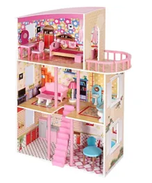Little Angel Wooden Doll House Pretend Play Furniture Toy Set - Pink