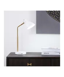 PAN Home Togo E27 Table Lamp with USB Port - Brass & White