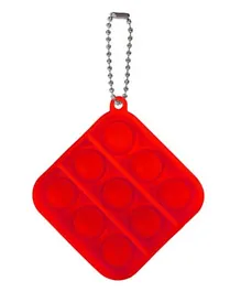 Essen Square Mini Push Pop Pop Bubble Sensory Fidget Toy Key chain - Red