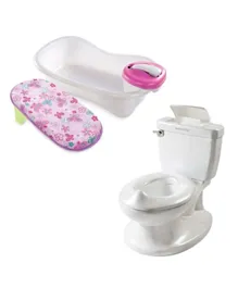 Summer Infant Newborn to Toddler Bath Center and Shower Pink   My Size Potty Seat White-Combo