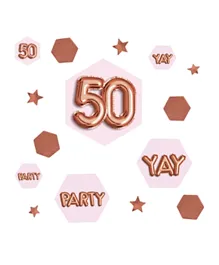 Neviti Glitz & Glamour Pink & Rose Gold Confetti - Age 50