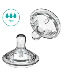 Nanobebe Silicone Nipples Twin-Pack - Fast Flow