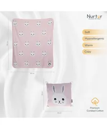 Nurtur Soft Bear Baby Blankets With Cushion Fox Bunny - Pink