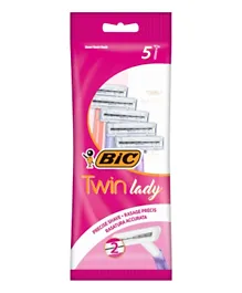 BIC Twin Lady Sensitive Disposable Shaving Razors For Women - Pack of 5